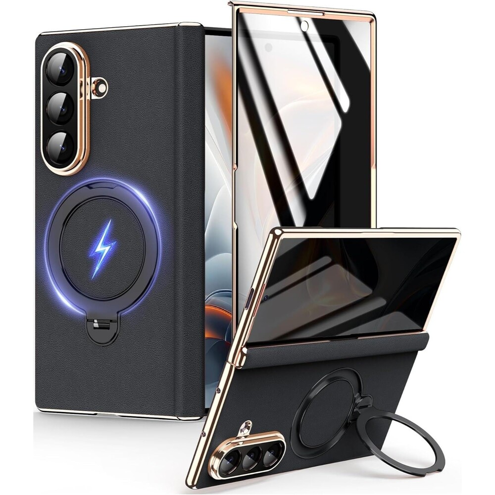 For Samsung Galaxy Z Fold 7 Shockproof Mag Safe Case with Magnetic Ring Stand